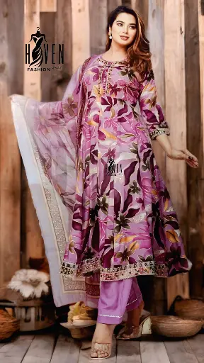 Printed Kurti with pant & Dupatta